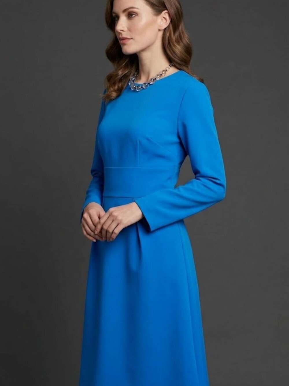 Marycrafts Blue Formal Long Sleeve Fit & Flare Dress Size 18